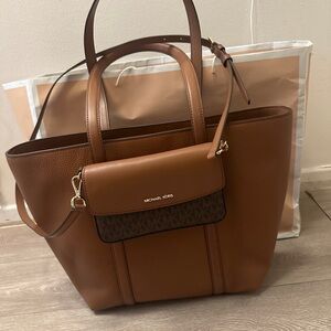 Michael Kors Tan and Brown Tote Bag